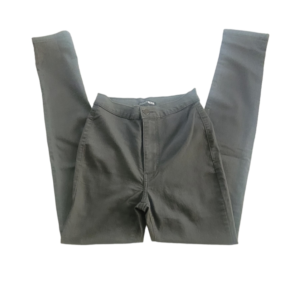 FASHION NOVA JEGGING JEANS JUNIORS 5 DARK GRAY HIGH RISE  STRETCH FITTED NWT